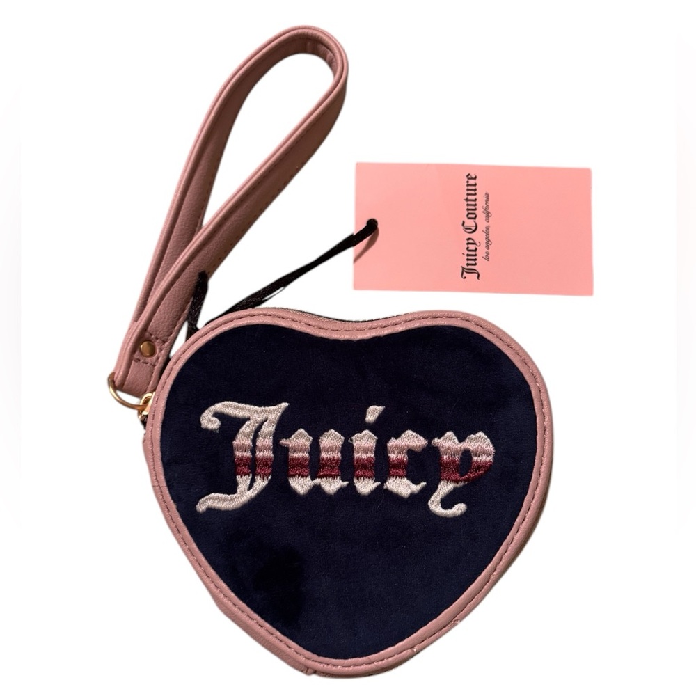 Juicy Couture retro velour heart wristlet - NWT
